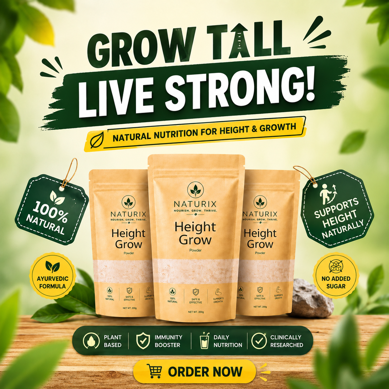 Natural Height Growth powder ( Buy 1 Get 2 Free