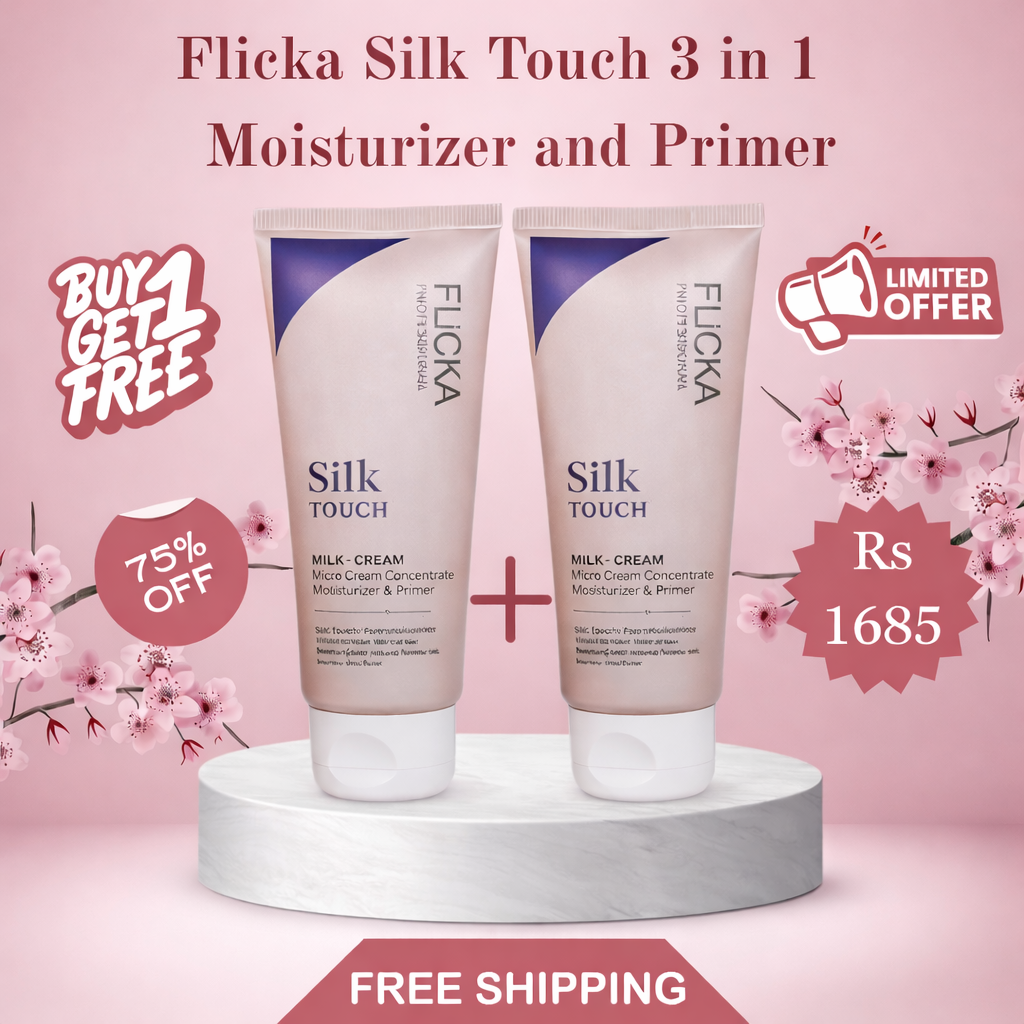 Flicka Professional Silk Touch Primer + Moistizer | Milk-Cream Concentrate for Smooth, Glowing Skin (Buy 1 get 1 Free)
