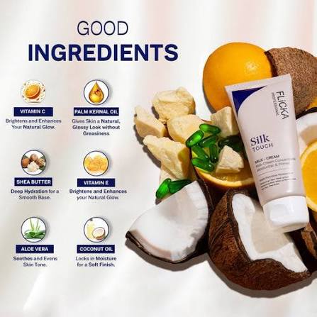 Flicka Professional Silk Touch Primer + Moistizer | Milk-Cream Concentrate for Smooth, Glowing Skin