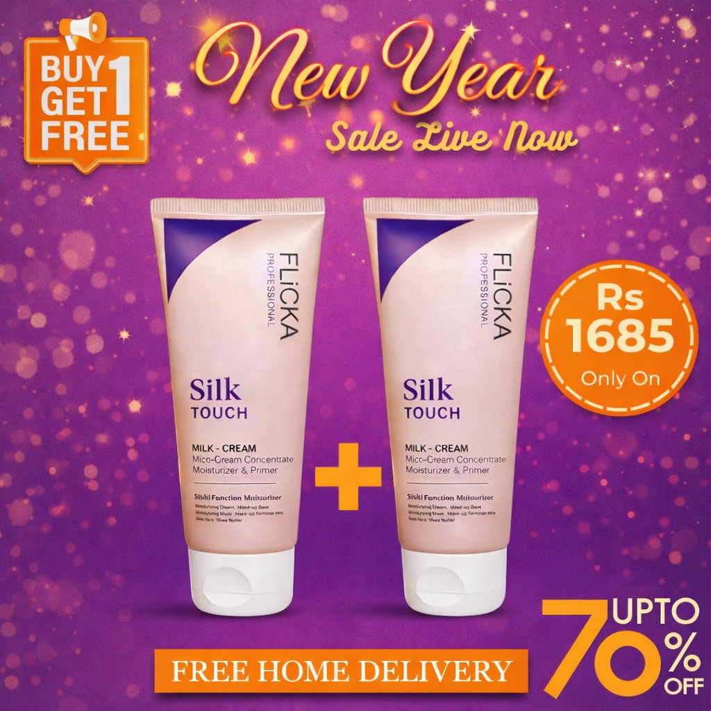 Flicka Professional Silk Touch Primer + Moistizer | Milk-Cream Concentrate for Smooth, Glowing Skin (Buy 1 get 1 Free)